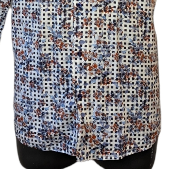 7 Downie St floral button front shirt XL - Picture 3 of 11